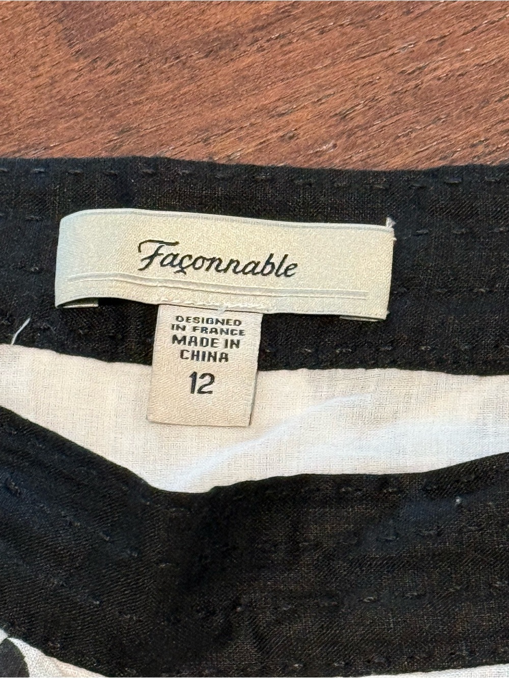 Faconnable Cream A-Line Skirt with Black Floral Print - Picture 3 of 3